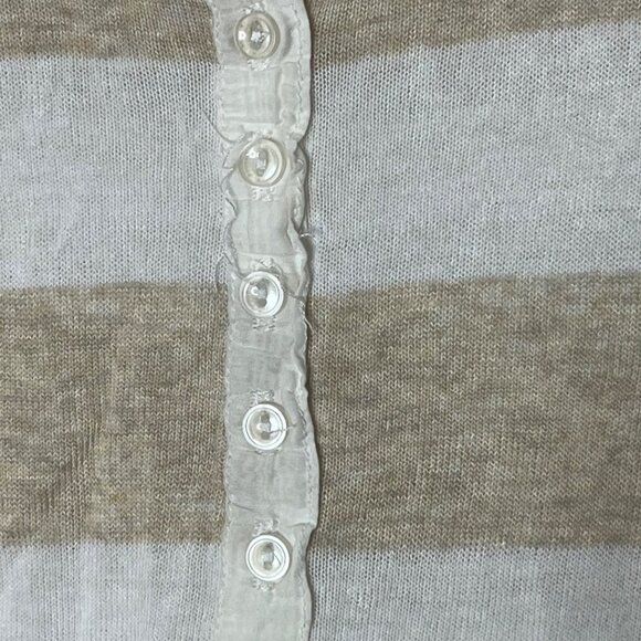 Adriano Goldschmeid‎ ¾ Sleeve Striped Knit Top Popover Brown White Med - Picture 4 of 9